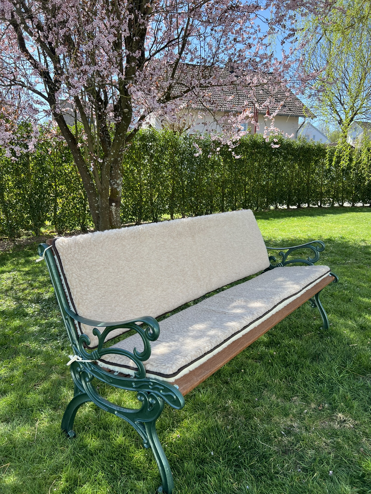 Schurwoll-Gartenbank-Auflage