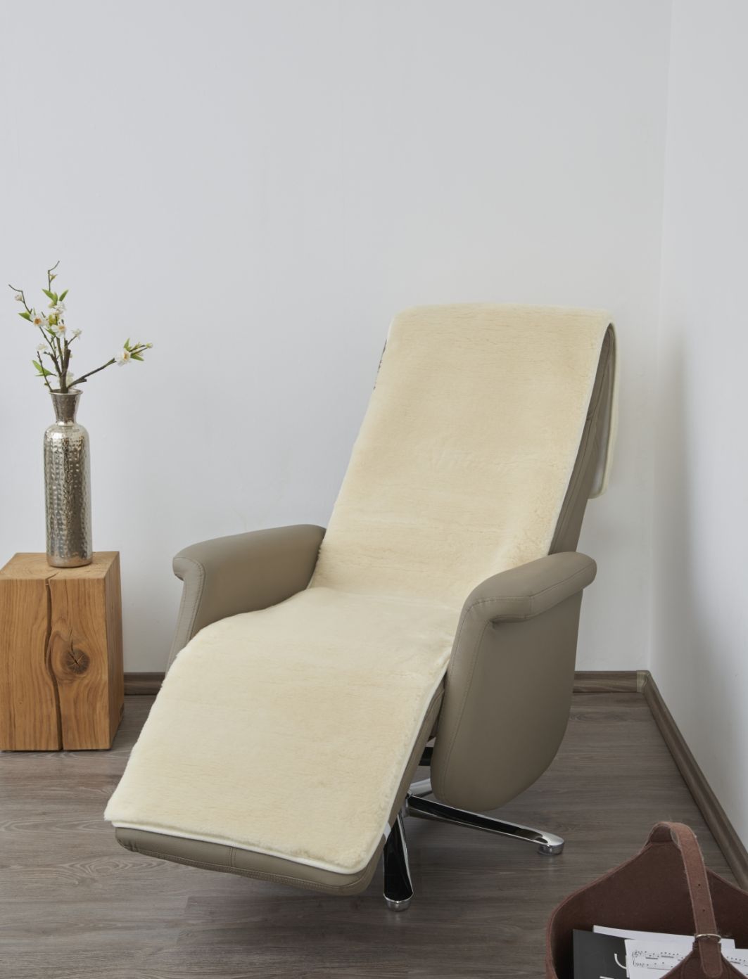 Schurwoll-Sesselschoner mit Fußteil Deluxe