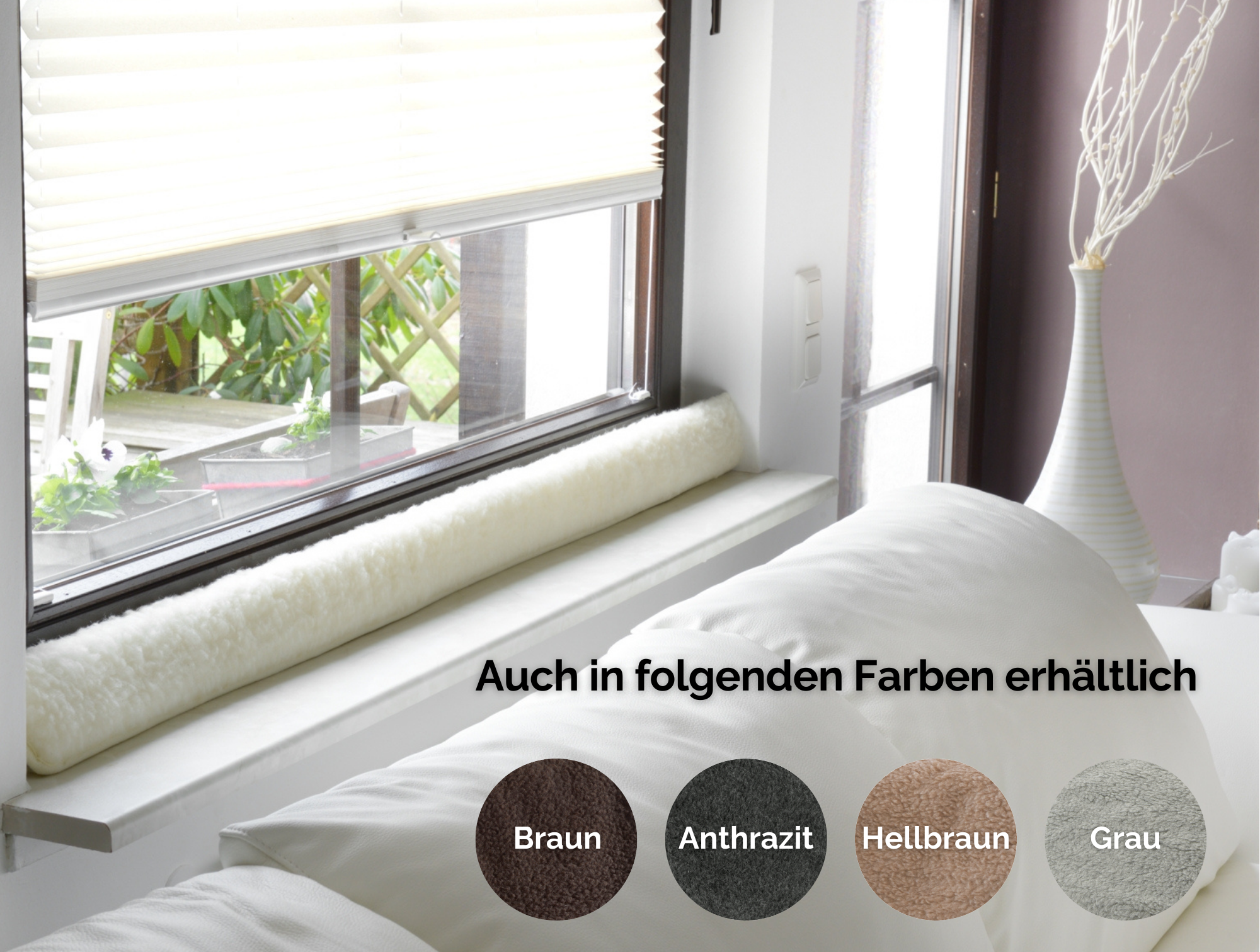 Schurwoll-Zugluftstopper für Fenster