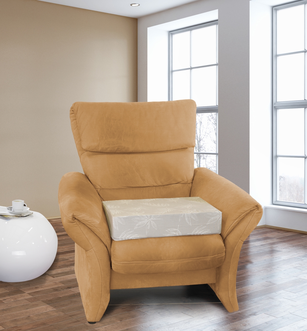 Aufstehhilfe mit Baumwollbezug, 48 cm Sitztiefe