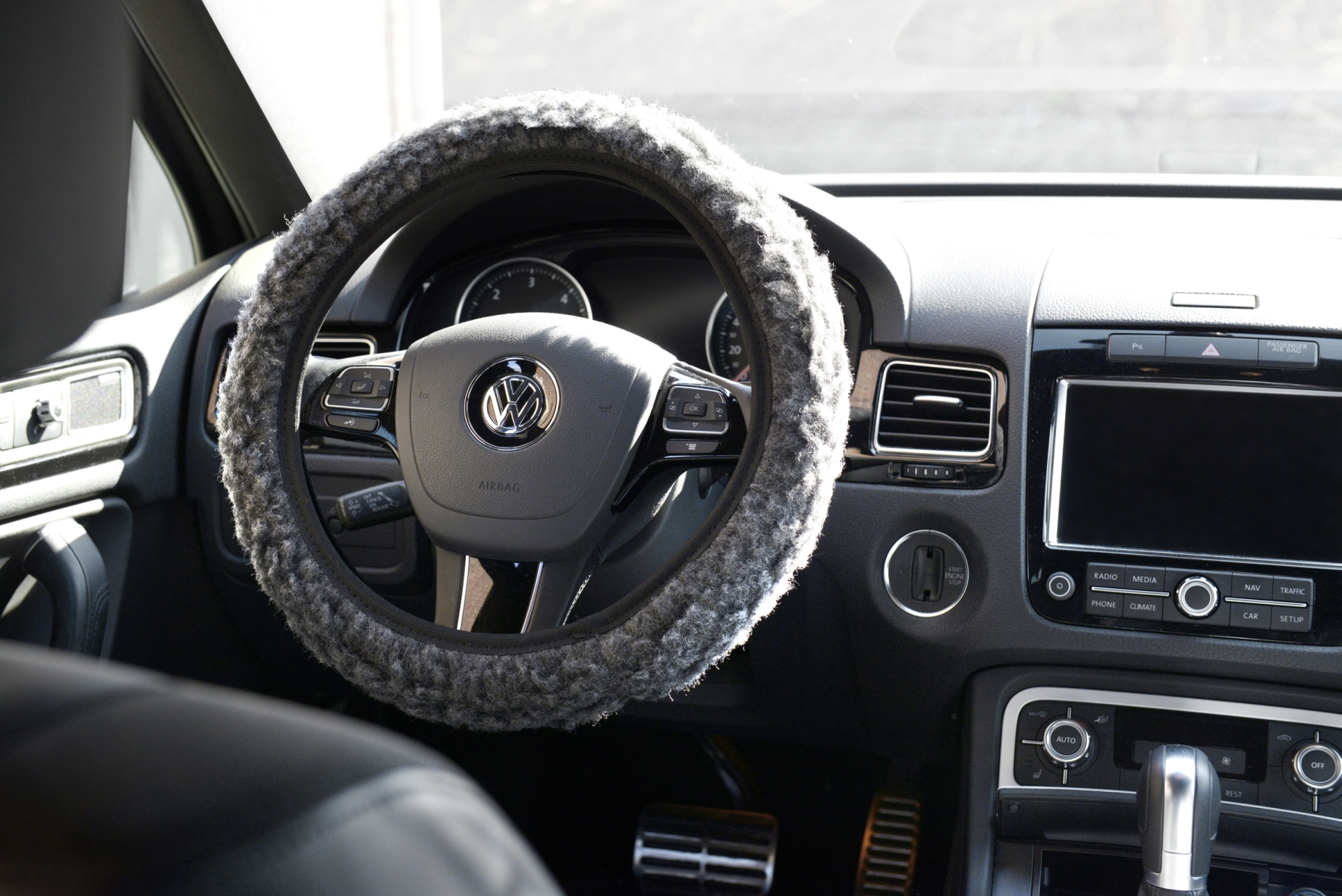 Schurwoll-Lenkradbezug